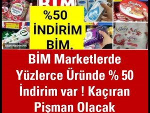 Bim Markette yarı yarıya indirimli ürünler